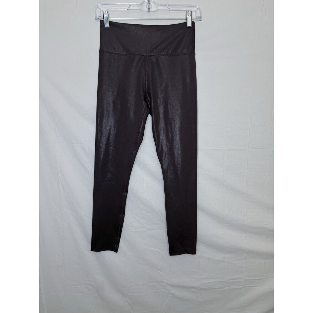 Zyia Active Plum Metallic Shiny Light n Tight Hi-Rise Leggings - Size 4
